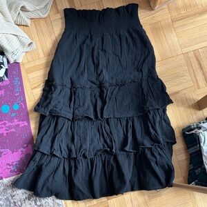 Elegant Black Tiered Skirt Ruffle skirt Free People